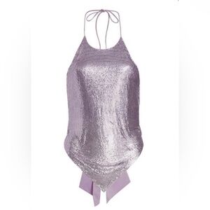 ALICE AND OLIVIA TOP SEQUIN PURPLE